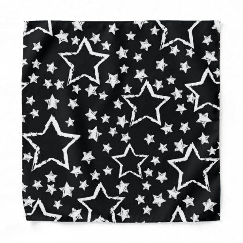 Black white stars urban grunge bandana