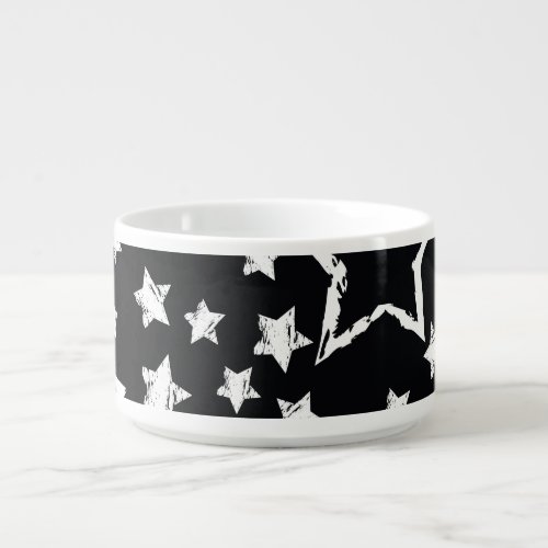 Black white stars urban grunge bowl