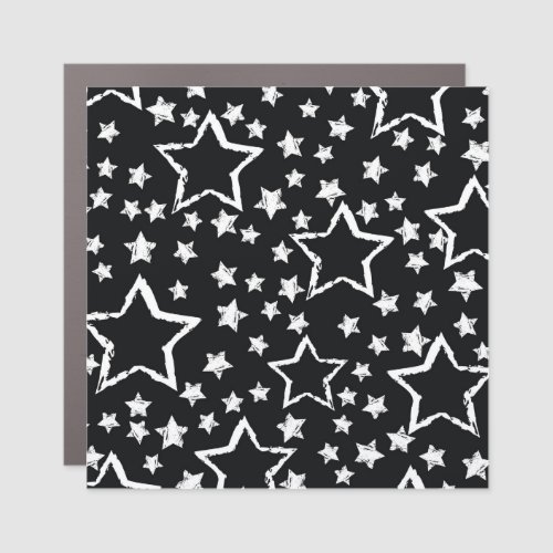 Black white stars urban grunge car magnet