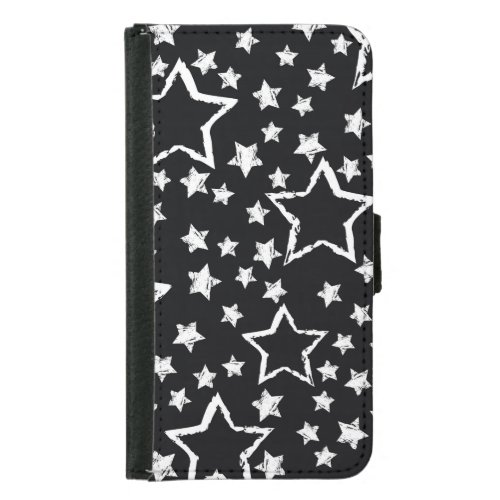 Black white stars urban grunge samsung galaxy s5 wallet case
