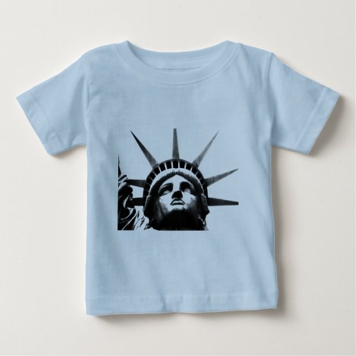 Black  White Statue of Liberty Baby T_Shirt