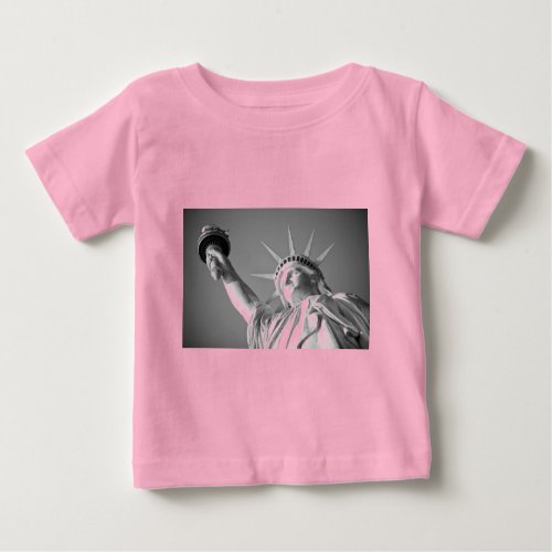 Black White Statue of Liberty Baby T_Shirt