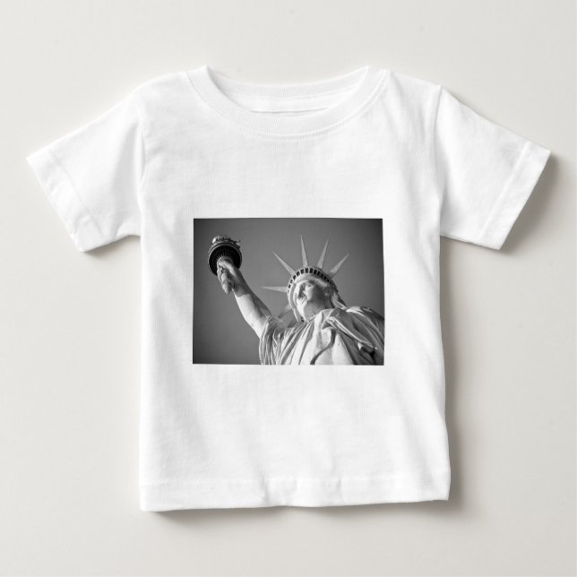 Black White Statue of Liberty Baby T-Shirt (Front)