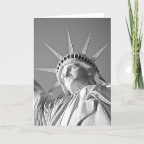 Black White Statue of Liberty Card