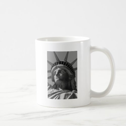 Black White Statue of Liberty Close Up Photo Coffee Mug