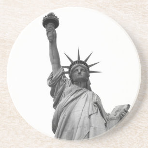 Black & White Statue of Liberty Drink Coaster