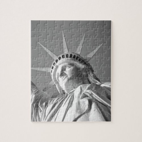 Black White Statue of Liberty Jigsaw Puzzle
