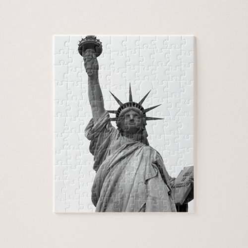 Black  White Statue of Liberty Jigsaw Puzzle