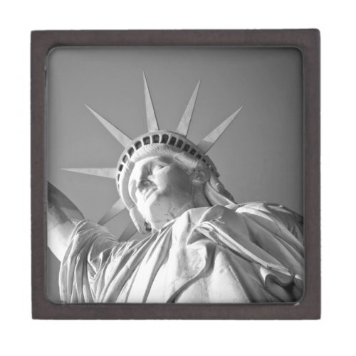 Black White Statue of Liberty Keepsake Box