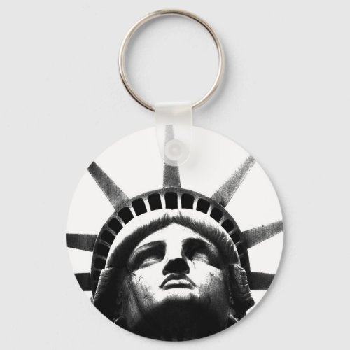 Black  White Statue of Liberty Keychain