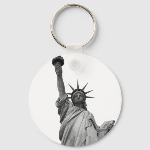 Black & White Statue of Liberty Keychain