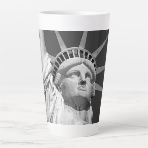 Black  White Statue of Liberty Latte Mug