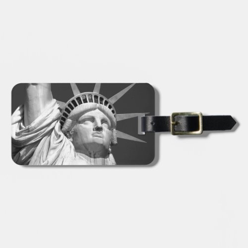 Black  White Statue of Liberty Luggage Tag