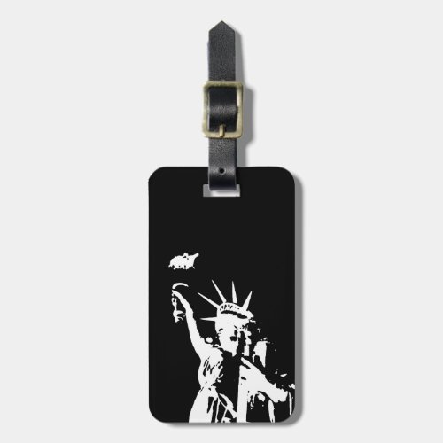 Black  White Statue of Liberty Luggage Tags