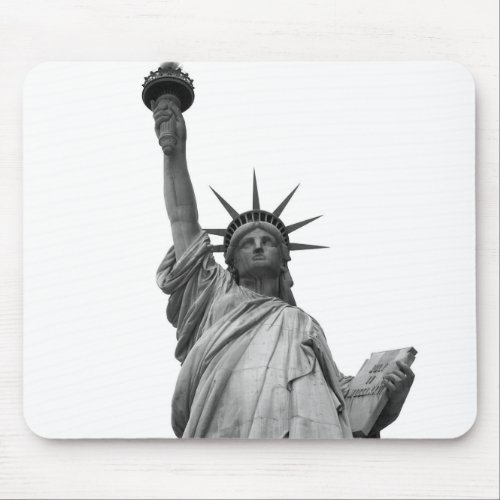 Black  White Statue of Liberty Mouse Pad