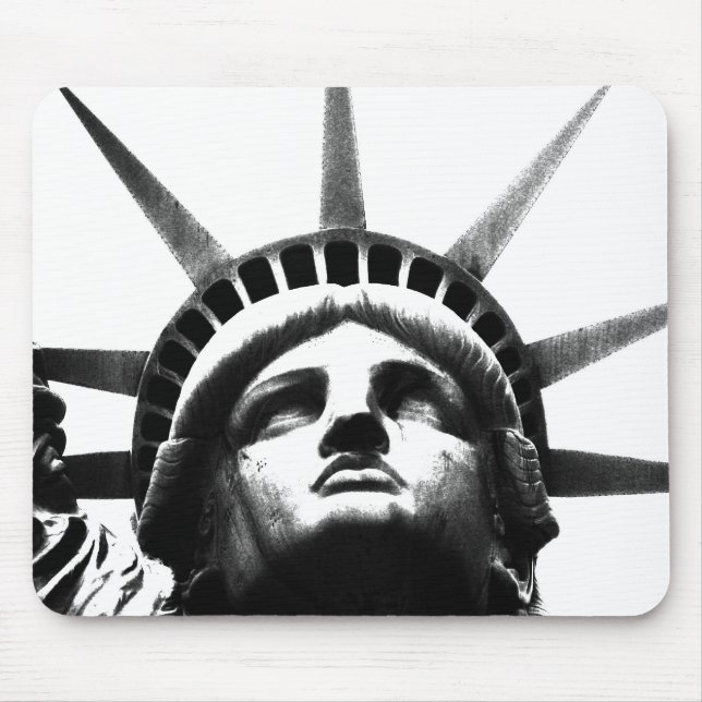 Black & White Statue of Liberty Mouse Pad (Front)