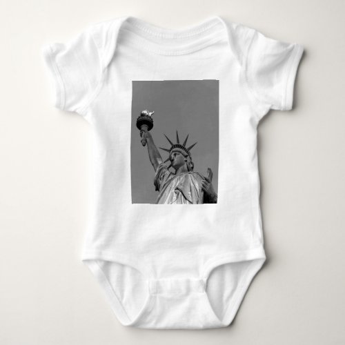 Black  White Statue of Liberty New York Baby Bodysuit