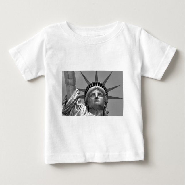 Black & White Statue of Liberty New York Baby T-Shirt (Front)
