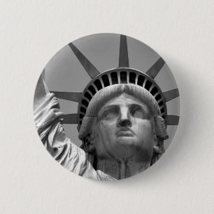 Black & White Statue of Liberty New York Button