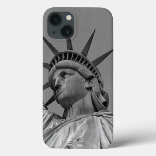 Black  White Statue of Liberty New York iPhone 13 Case