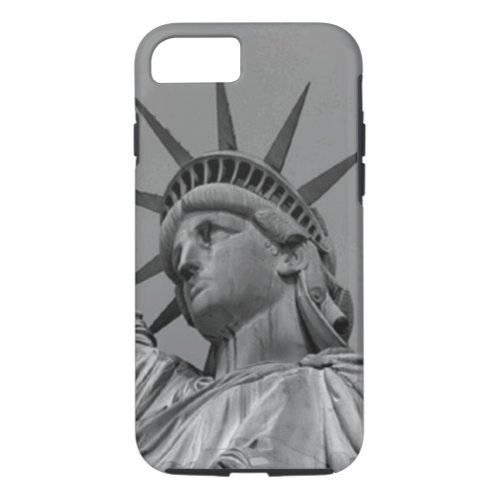 Black  White Statue of Liberty New York iPhone 87 Case