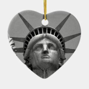 Black & White Statue of Liberty New York Ceramic Ornament