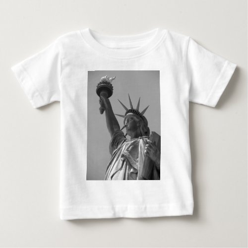 Black  White Statue of Liberty New York City Baby T_Shirt