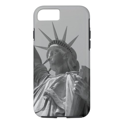 Black  White Statue of Liberty New York City iPhone 87 Case