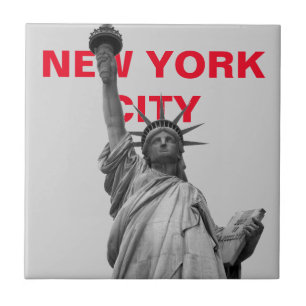 Black & White Statue of Liberty New York City Ceramic Tile