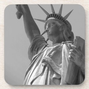 Black & White Statue of Liberty New York City Drink Coaster