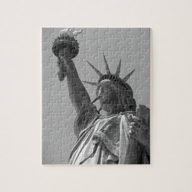 Black & White Statue of Liberty New York City Jigsaw Puzzle (Vertical)