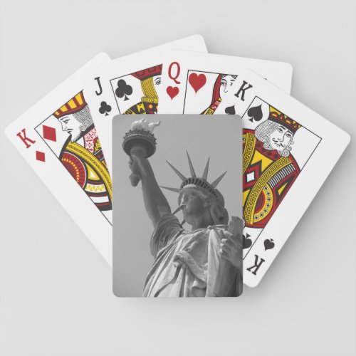 Black  White Statue of Liberty New York City Poker Cards