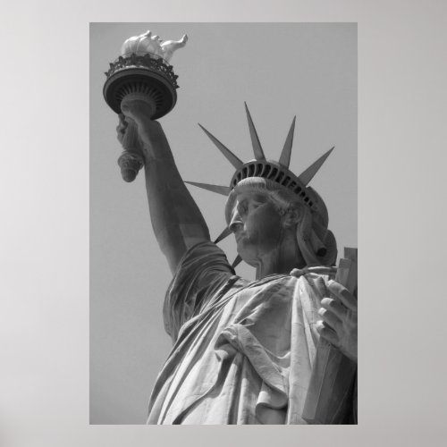 Black  White Statue of Liberty New York City Poster