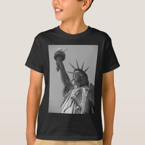 Black  White Statue of Liberty New York City T_Shirt