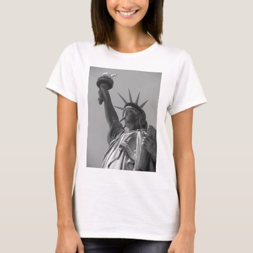 Black  White Statue of Liberty New York City T_Shirt