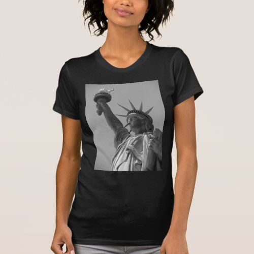 Black  White Statue of Liberty New York City T_Shirt