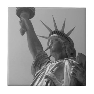 Black & White Statue of Liberty New York City Tile
