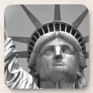 Black & White Statue of Liberty New York Coaster