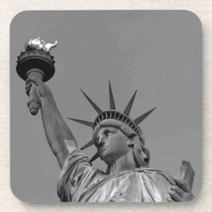 Black & White Statue of Liberty New York Coaster