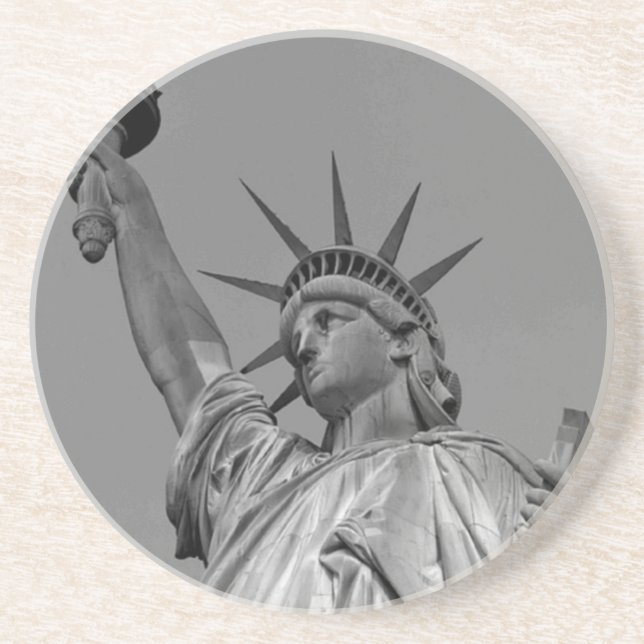 Black & White Statue of Liberty New York Coaster (Front)