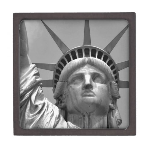 Black  White Statue of Liberty New York Jewelry Box