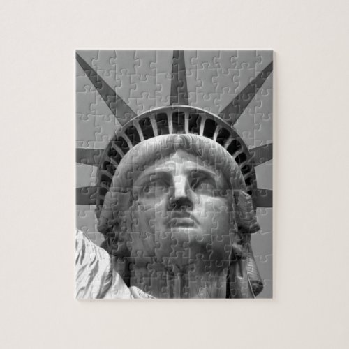 Black  White Statue of Liberty New York Jigsaw Puzzle