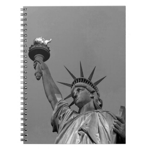 Black  White Statue of Liberty New York Notebook