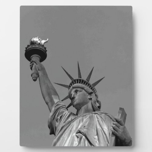 Black  White Statue of Liberty New York Plaque