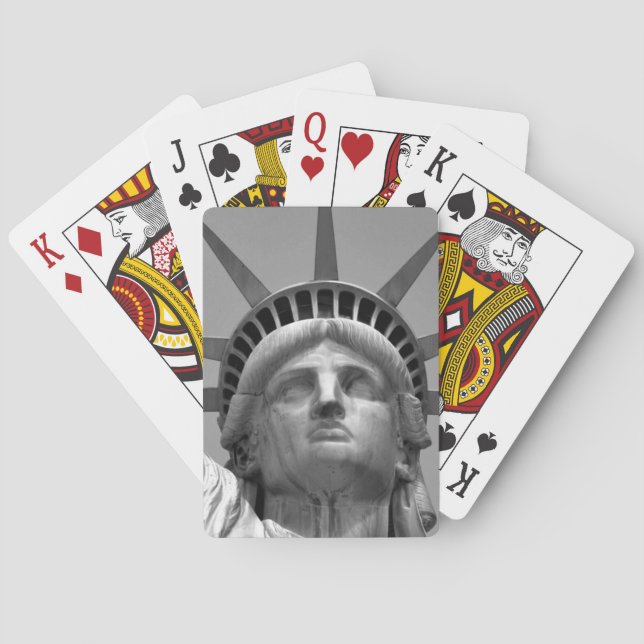 Black & White Statue of Liberty New York Poker Cards (Back)