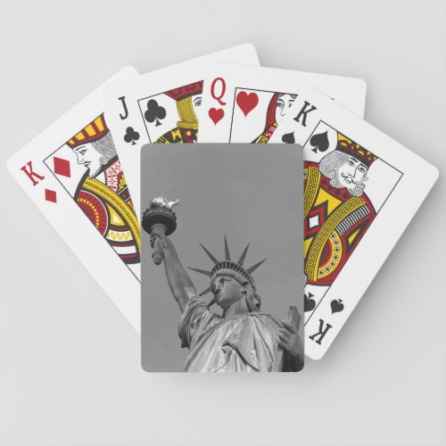 Black  White Statue of Liberty New York Poker Cards