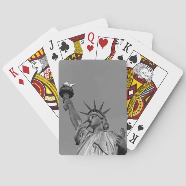 Black & White Statue of Liberty New York Poker Cards (Back)