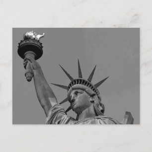 Black & White Statue of Liberty New York Postcard