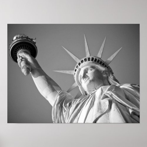 Black  White Statue of Liberty New York Poster