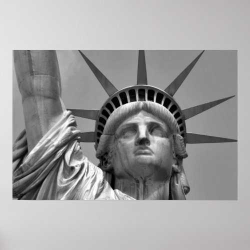 Black  White Statue of Liberty New York Poster